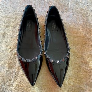 Valentino Patent Rockstud ballerina flats